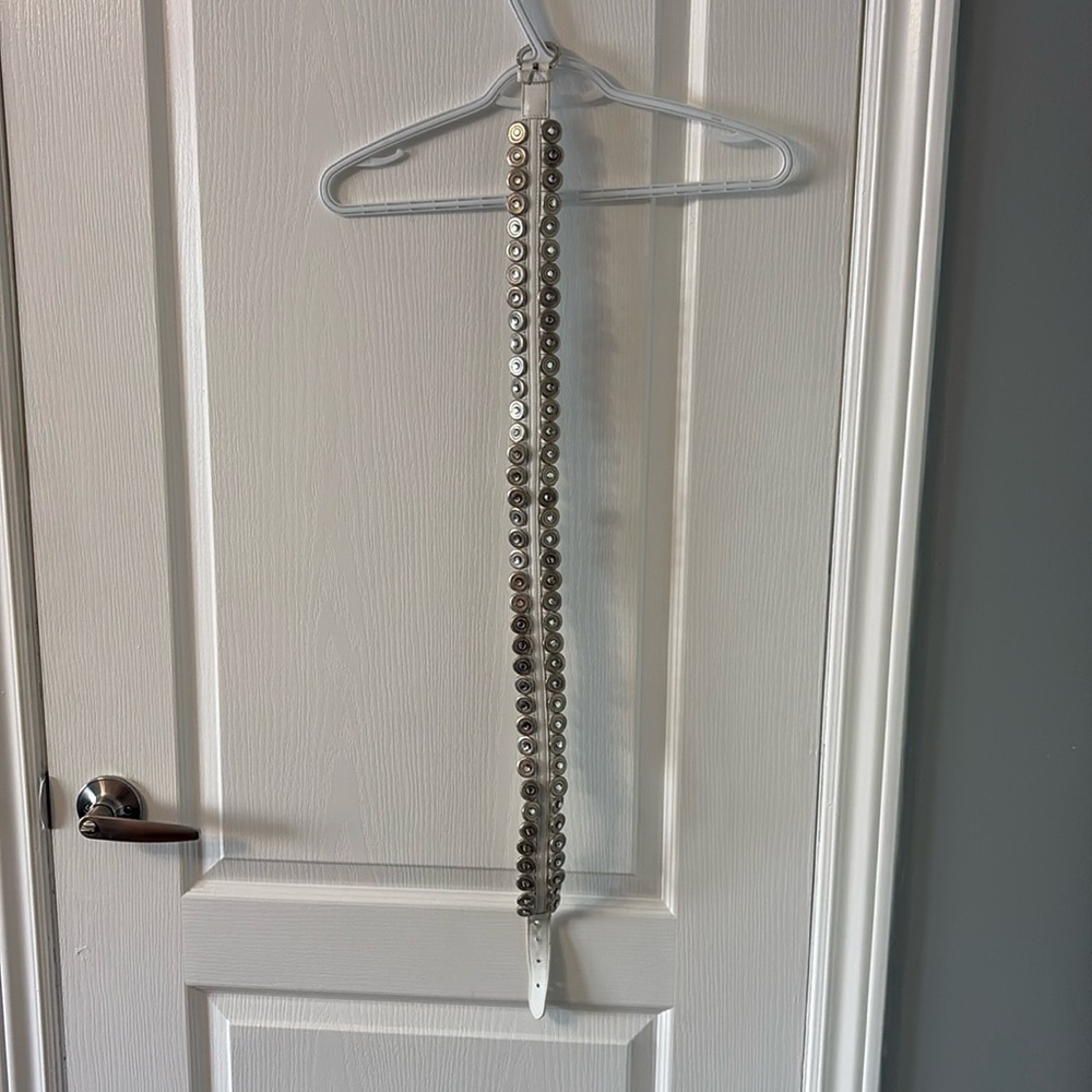 Women’s small belt white with gems